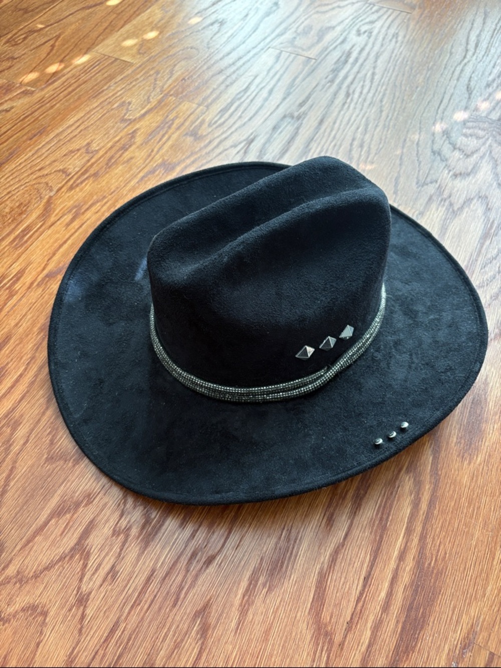 Disco Rockstar Cowboy In Onyx Black Men's Felt Western /Silver Stud Accents